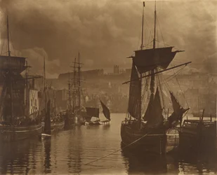 Whitby kikötője, a dokk vége, 1880