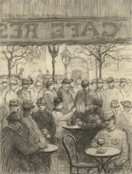 Amerikai zászlók árusítása a Boulevardon 1917 húsvét vasárnapján