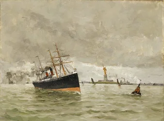 New York: Belépés a kikötőbe, 1887.