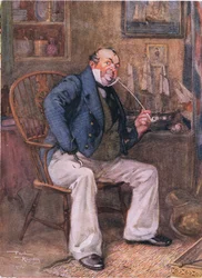 Cuttle kapitány (Dombey és fiai) (színes litográfia)