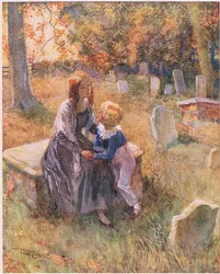 "Ne hagyj el minket, Nell, még ha fényes is az ég. Ne hagyj el minket!", 1920 körül (színes litográfia)