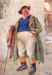 Mr Weller senior (Pickwick Papers) (színes litográfia)