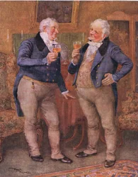 A Cheeryble testvérek (Nicholas Nickelby) (színes litográfia)