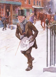 Trotty Veck (The Chimes) (színes litográfia)