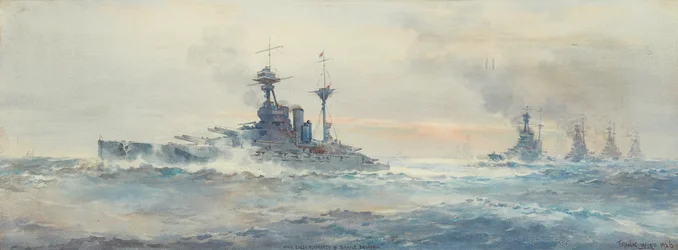 H.M.S. Queen Elizabeth Battle Squadron (akvarell)