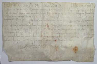 Nagy Károly császár (742-814) monogramjával aláírt oklevél (pergamen)