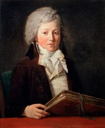 Rajzos mappát tartó fiatal férfi portréja, 1791.