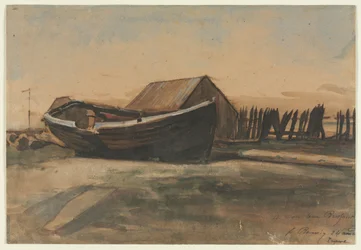 Hajó a tengerparton, Le Treport, 1854.
