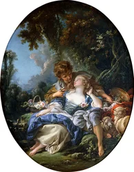 Egy pásztor és egy pásztorlány Dalliance-ban erdős tájon, 1761