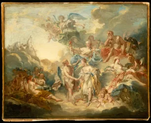 F.Boucher, Ámor és Psyche házassága / festmény, 18. sz.
