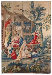 XVI. Lajos kárpit "aux Chinoiserie", Aubusson, 18. század vége