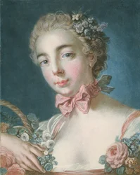 P.59-1959 A Flora vezetője, vésette Louis-Marin Bonnet (1736-93) 1769 (színes rézkarc és metszet)