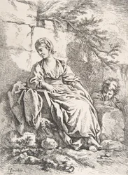 A fiatal lány pihen, 1756.
