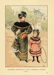 Gyermeksétány a Luxembourg-kertben 1893-ban