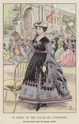 A Palais de lIndustrie előtt, visszatérve a Versenyekből, 1866