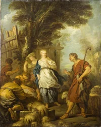Jákob találkozik Ráhellel a kútnál, 1720 körül.