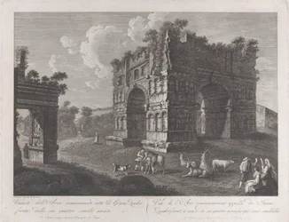 Kilátás a Janus-ívre, pásztorokkal és kecskékkel az előtérben, 1795-1800., 1795-1800.