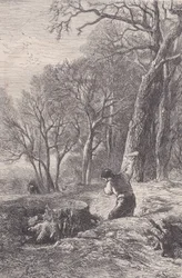 Téli jelenet: a tuskóhúzó, Magasin Pittoresque-ből, kb. 1852.
