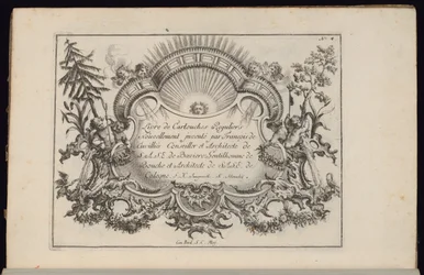 Cartouche Nappal és négy széllel, Livre de Cartouches Reguliers (Szokásos kartoték könyve)