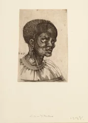 Fekete férfi háromnegyedes profilban, 1522.