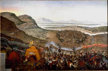 Kilátás a bécsi csatára 1683.09.12-én a Kahlenberg-hegyen