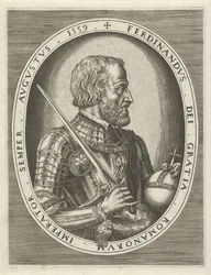 Habsburg I. Ferdinánd német császár portréja Királyok, királynők, hercegek és hercegnők portréi (sorozat címe)