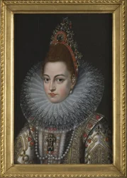 Ausztriai Isabella Claire Eugenie (Ausztriai Izabella vagy Spanyol Izabella), Burgundia hercegnője, Ausztria főhercegnője és Spanyolország Infanta - Infanta Isabella Clara Eugenia (1566-1633) portréja, Pourbus, Frans, az ifjabb (1569) -162