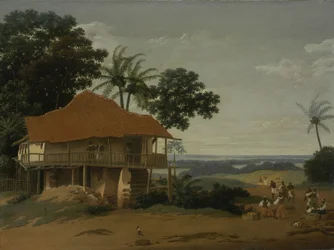 Brazil táj munkásházzal, 1655 körül (olaj, fa)