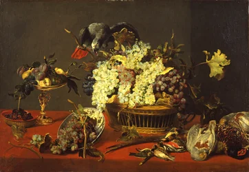 Csendélet szürke papagájjal, 1630 körül