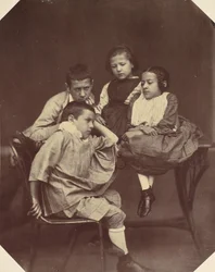 Alfons, Eugen, Marie és Hermine Antoine, 1850-60-as évek.