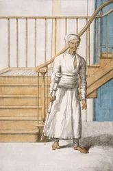 Buzogányhordozó, "A hinduk, avagy viselkedésük, jelmezeik és szertartásaik leírása", 1808-1812 körül (színes rézkarc)