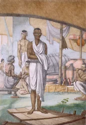 Borász és kereskedő, „A hinduk, avagy modoruk, jelmezeik és szertartásaik leírása”, 1808–1812 (színes rézkarc)