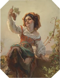 Olasz lány szőlővel