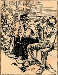 Munkások vacsoránál, 1900
