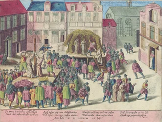 Három szerzetes kivégzése máglyahalállal Bruges-ben szodómia miatt, 1578. június 28.