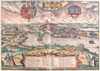 Gottorf kastély Schleswigben (Észak-Németország) (metszet