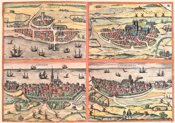 Helsingborg, Lunden, Malmö és Landskrona (Svédország) (metszet