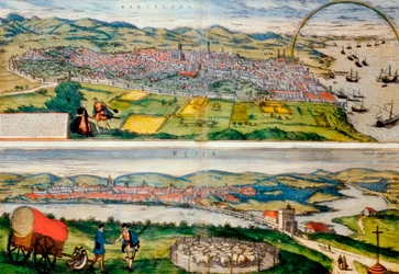 Barcelona és Ecija térképe Georg Braun világtérképéről