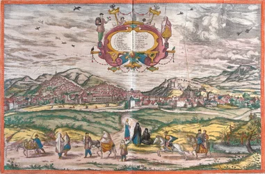 Kilátás Granadára, Spanyolország (rézkarc