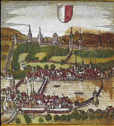 Luzern látképe - Svájc (metszet