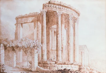 A Szibilla temploma, Tivoli (akvarell)