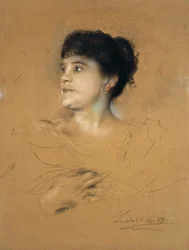 Marcella Sembrich énekesnő portréja, 1858-1935, 1891.