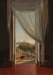 Nápoly kilátása az ablakon keresztül, 1824.