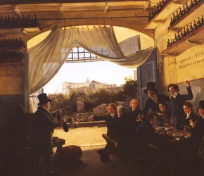 Ludwig koronaherceg (1786-1868) a római Spanyol borozóban, 1824