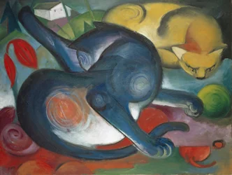 Két macska, kék és sárga, 1912.