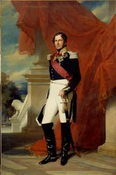 Portré I. Lipót (1790-1865), a belgák királyának lábánál Xaver Winterhalter (1806-1873) festménye 1840 V. 2,78x1,81 m