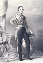 Szász-Coburg-Gotha Albert portréja, Viktória királynő férje és az Egyesült Királyság herceg hitvese, Franz Xaver Winterhalter, nyomat
