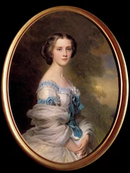 Louise Sophie Melanie Renouard de Bussiere, Edmond de Pourtales grófnéjának (1836-1914) portréja, Xaver Winterhalter (1806-1873) festménye, 1857, magángyűjtemény