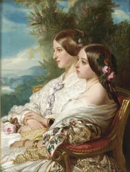 Viktória királynő és unokatestvére, Nemours hercegnéje, 1852