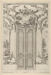 Falemelés kettős ajtóval, "Wandfüllungen", kb. 1748-70.